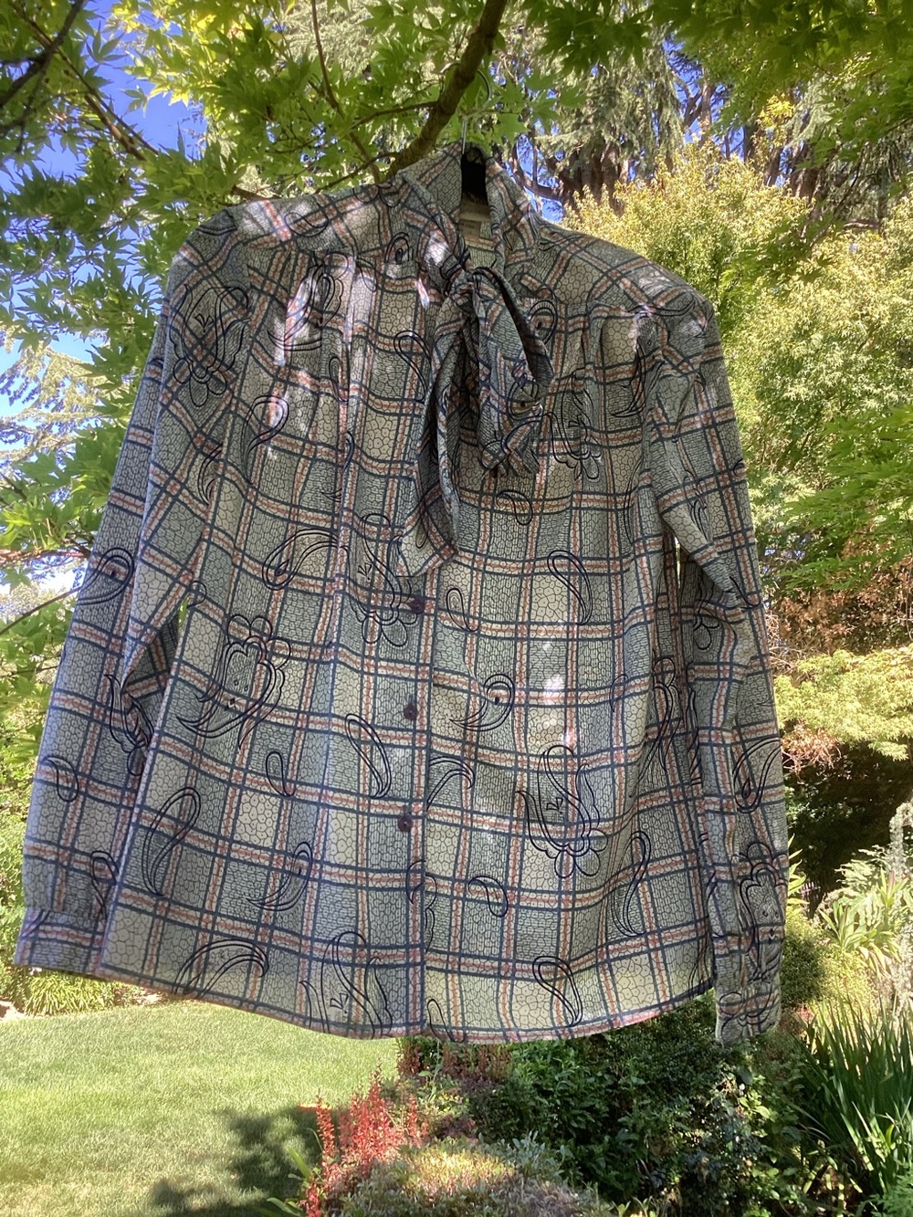 Vintage 70s/80s Button Up Secretary Blouse By Pykettes